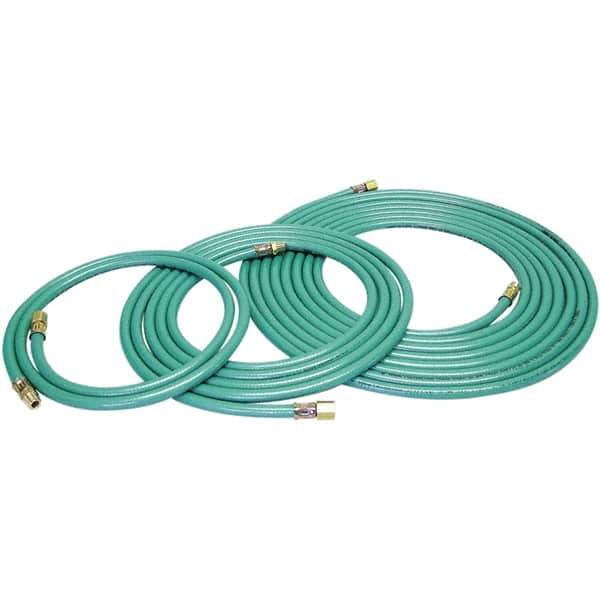 Dynabrade - 8mm ID x 12.7" OD 12' Long Multipurpose Air Hose - Male/Male Ends, 90 Working psi, Green - Top Tool & Supply