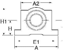 Thomson Industries - 40mm Inside Diam, 13,700 Lbs. Dynamic Capacity, Open Single Pillow Block Linear Bearing - 77mm Overall Height x 108" Overall Width, 58mm Btw Mount Hole Centers - Top Tool & Supply