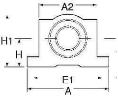 Thomson Industries - 16mm Inside Diam, 2,200 Lbs. Dynamic Capacity, Closed Single Pillow Block Linear Bearing - 42mm Overall Height x 53mm Overall Width, 26mm Btw Mount Hole Centers - Top Tool & Supply