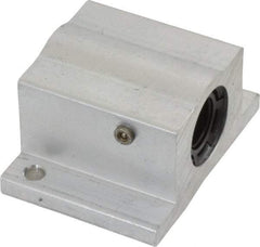 Thomson Industries - 3/8" Inside Diam, 100/200 Lbs. Dynamic Capacity, Closed Single Pillow Block Linear Bearing - 0.94" Overall Height x 1-3/4" Overall Width - Top Tool & Supply