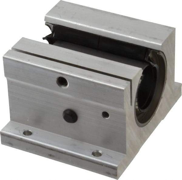 Thomson Industries - 1-1/4" Inside Diam, 2350/4700 Lbs. Dynamic Capacity, Open Single Pillow Block Linear Bearing - 2.56" Overall Height x 4" Overall Width - Top Tool & Supply