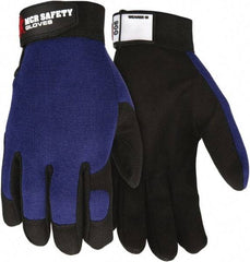 MCR Safety - Size 2XL Synthetic Blend General Protection Work Gloves - For Work & Driver, Uncoated, Hook & Loop Cuff, Black/Blue, Paired - Top Tool & Supply