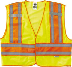 Ergodyne - Size 6X/7XL High Visibility Lime Mesh/Solid Public Safety Vest - 64 to 70" Chest, ANSI/ISEA 107, Hook & Loop Closure, 1 Pocket, Polyester - Top Tool & Supply