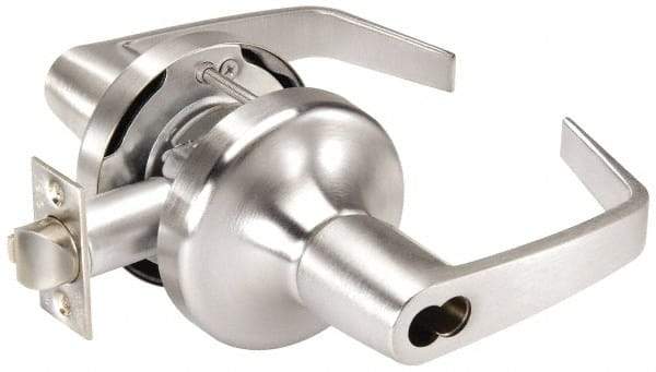 Yale - Grade 1 Classroom Lever Lockset for 1-3/4" Thick Doors - 2-3/4" Back Set, SFIC Cylinder, Cast Zinc/Cold Forged Brass, Satin Chrome Finish - Top Tool & Supply