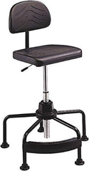 Safco - 17 to 35" High Industrial Chair - 25" Wide x 24" Deep, Polyurethane Seat, Black - Top Tool & Supply