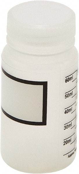 Dynalon Labware - 60 mL Wide-Mouth Bottle - Polypropylene, Translucent, 3.2" High x 1.6" Diam, 33mm Cap - Top Tool & Supply