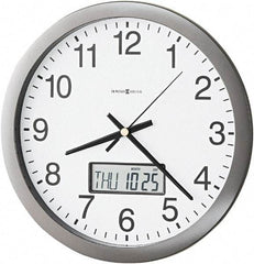 Howard Miller - 12 Inch Diameter, White Face, Dial Wall Clock - Analog Display, Gray Case, Runs on AA Battery - Top Tool & Supply