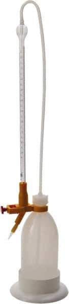 Dynalon Labware - 10 ml Borosilicate Glass Burette, Polyethylene Bottle Titrating Burette - 4-39/64" Diam x 22-7/16" High - Top Tool & Supply