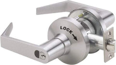 Ability One - Grade 1 Vestibule/Classroom/Security Lever Lockset - 2-3/4" Back Set, Zinc, Satin Chrome Finish - Top Tool & Supply