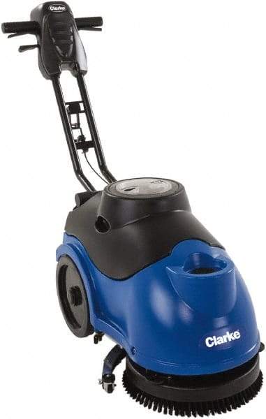 Clarke - 15" Cleaning Width, Battery Powered Floor Scrubber - 0.33 hp, 150 RPM, 3.5 Gal Tank Capacity - Top Tool & Supply