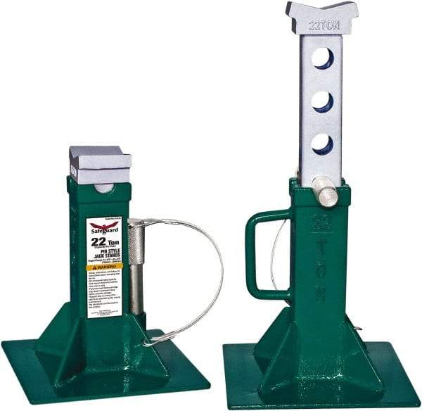 Safeguard - 44,000 Lb Capacity Jack Stand - 13-3/8 to 19-5/8" High - Top Tool & Supply