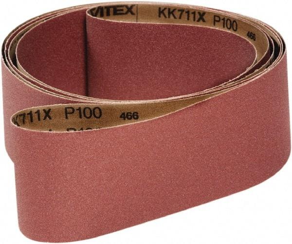 VSM - 2" Wide x 72" OAL, 120 Grit, Aluminum Oxide Abrasive Belt - Aluminum Oxide, Coated, X Weighted Cloth Backing, Wet/Dry, Series KK711X - Top Tool & Supply