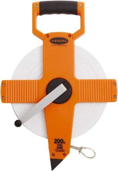 Keson - 200' x 3/8" Tape Measure - 1/10 & 1/100" Graduation - Top Tool & Supply