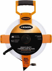 Keson - 300' x 1/2" Tape Measure - 1/8, 1/10 & 1/100" Graduation - Top Tool & Supply