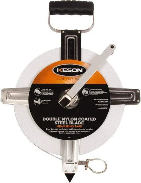 Keson - 300' x 3/8" Tape Measure - 1/10 & 1/100" Graduation - Top Tool & Supply