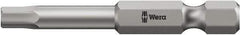 Wera - 0.2188" Hex Bit - 1/4" Hex Drive, 6" OAL - Top Tool & Supply