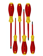 Insulated Screwdrivers Slotted 4.5; 6.5mm Phillips #1; 2. Square #1; 2. 6 Piece Set - Top Tool & Supply