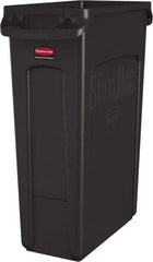 Rubbermaid - 23 Gal Brown Rectangle Trash Can - Polyethylene, None Graphic, 30" High x 22" Long x 11" Wide, Lid Not Included - Top Tool & Supply