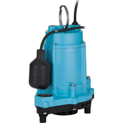 Sump Sewage & Effluent Pump: Piggyback Mechanical Float, 5A, 115V 1-1/2″ Outlet, Cast Iron Housing