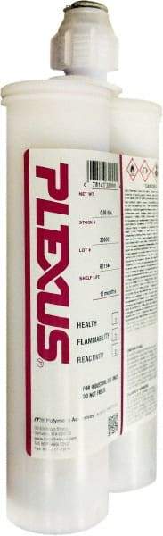 Plexus - 400 mL Cartridge Two Part Adhesive - 3 to 6 min Working Time, 60°F - Top Tool & Supply