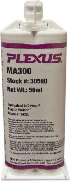 Plexus - 50 mL Cartridge Two Part Adhesive - 3 to 6 min Working Time, 60°F - Top Tool & Supply