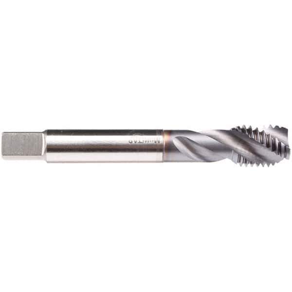 Emuge - M20x2.50 M 3 Flute 6H Modified Bottoming Spiral Flute Tap - High Speed Steel, TiCN Finish, 140mm OAL, Right Hand Flute, Right Hand Thread, Series C4939300 - Top Tool & Supply