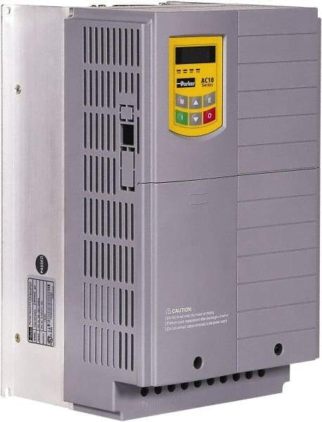 Parker - Three Phase, 480 Volt, 30 hp, Variable Frequency Drive - 8.07" Wide x 7.71" Deep x 13" High, IP20 - Top Tool & Supply