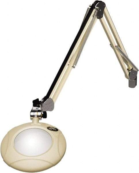 O.C. White - 43 Inch, Spring Suspension, Clamp on, LED, White, Magnifying Task Light - 8 Watt, 7.5 and 15 Volt, 2x Magnification, 5 Inch Long - Top Tool & Supply