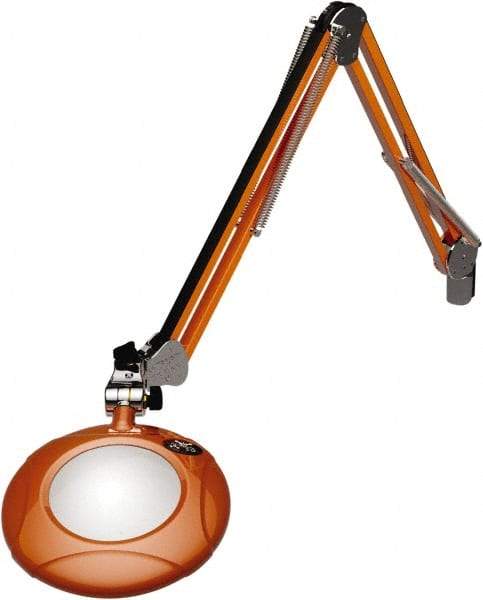 O.C. White - 43 Inch, Spring Suspension, Clamp on, LED, Brilliant Orange, Magnifying Task Light - 8 Watt, 7.5 and 15 Volt, 2x Magnification, 5 Inch Long - Top Tool & Supply