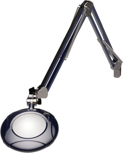 O.C. White - 43 Inch, Spring Suspension, Clamp on, LED, Spectre Blue, Magnifying Task Light - 8 Watt, 7.5 and 15 Volt, 2x Magnification, 5 Inch Long - Top Tool & Supply