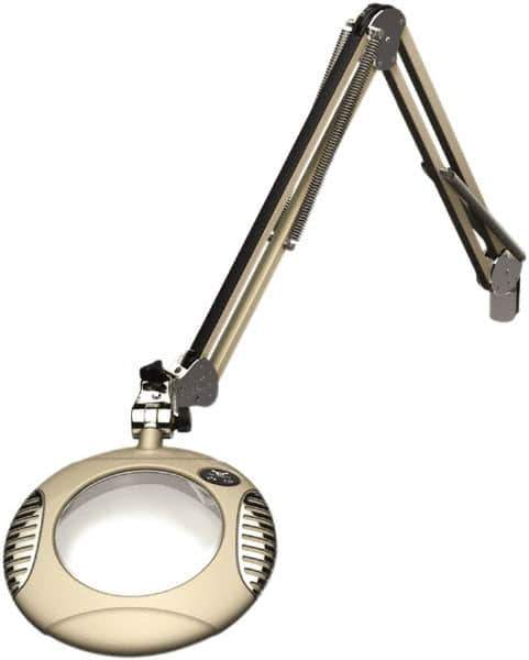 O.C. White - 43 Inch, Spring Suspension, Clamp on, LED, White, Magnifying Task Light - 8 Watt, 7.5 and 15 Volt, 2x Magnification, 6 Inch Long - Top Tool & Supply