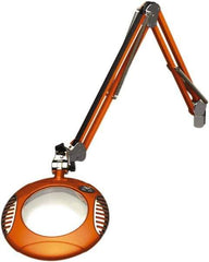 O.C. White - 43 Inch, Spring Suspension, Clamp on, LED, Brilliant Orange, Magnifying Task Light - 8 Watt, 7.5 and 15 Volt, 2x Magnification, 6 Inch Long - Top Tool & Supply