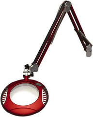 O.C. White - 43 Inch, Spring Suspension, Clamp on, LED, Blaze Red, Magnifying Task Light - 8 Watt, 7.5 and 15 Volt, 2x Magnification, 6 Inch Long - Top Tool & Supply