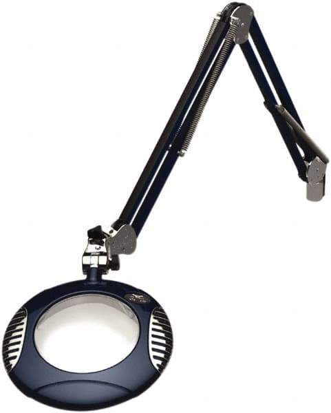 O.C. White - 43 Inch, Spring Suspension, Clamp on, LED, Spectre Blue, Magnifying Task Light - 8 Watt, 7.5 and 15 Volt, 2x Magnification, 6 Inch Long - Top Tool & Supply