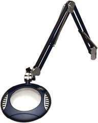 O.C. White - 43 Inch, Spring Suspension, Clamp on, LED, Spectre Blue, Magnifying Task Light - 8 Watt, 7.5 and 15 Volt, 2x Magnification, 6 Inch Long - Top Tool & Supply