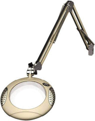 O.C. White - 43 Inch, Spring Suspension, Clamp on, LED, Shadow White, Magnifying Task Light - 8 Watt, 7.5 and 15 Volt, 2x Magnification, 5-1/4 Inch Wide, 7-1/2 Inch Long - Top Tool & Supply