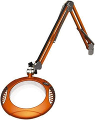 O.C. White - 43 Inch, Spring Suspension, Clamp on, LED, Brilliant Orange, Magnifying Task Light - 8 Watt, 7.5 and 15 Volt, 2x Magnification, 5-1/4 Inch Wide, 7-1/2 Inch Long - Top Tool & Supply