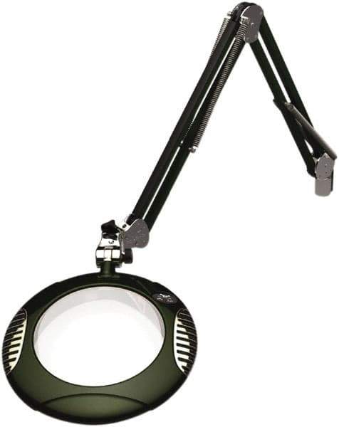 O.C. White - 43 Inch, Spring Suspension, Clamp on, LED, Racing Green, Magnifying Task Light - 8 Watt, 7.5 and 15 Volt, 2x Magnification, 5-1/4 Inch Wide, 7-1/2 Inch Long - Top Tool & Supply