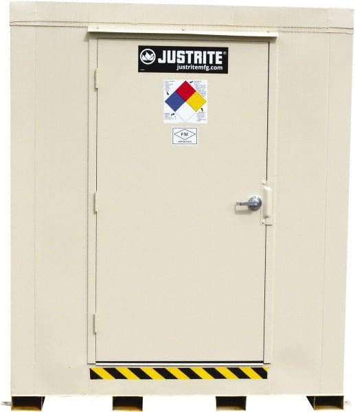 Justrite - 6 Drum, 105 Gal Sump Capacity, Locker - 7.91' Long x 5-1/2' Wide x 8.08' High, Galvanized Steel - Top Tool & Supply