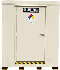 Justrite - 4 Drum, 71 Gal Sump Capacity, Locker - 6' Long x 5-1/2' Wide x 6.25' High, Galvanized Steel - Top Tool & Supply