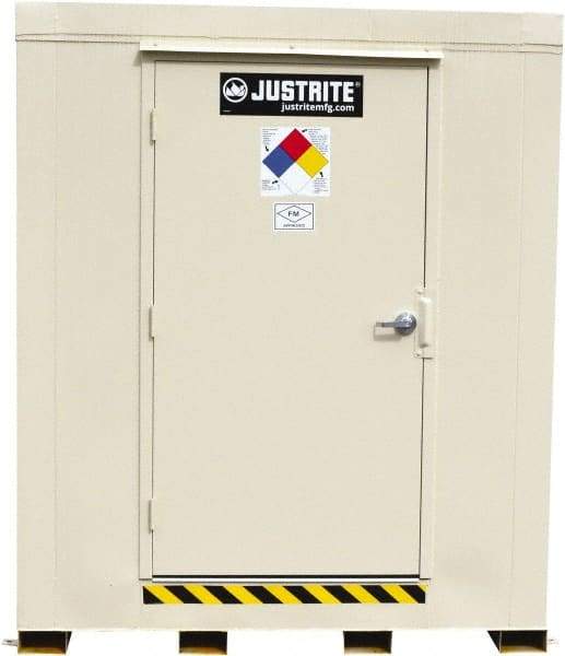 Justrite - 2 Drum, 75 Gal Sump Capacity, Locker - 6' Long x 3-1/2' Wide x 6.25' High, Galvanized Steel - Top Tool & Supply