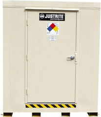 Justrite - 16 Drum, 288 Gal Sump Capacity, Locker - 10' Long x 9-1/2' Wide x 8.08' High, Galvanized Steel - Top Tool & Supply