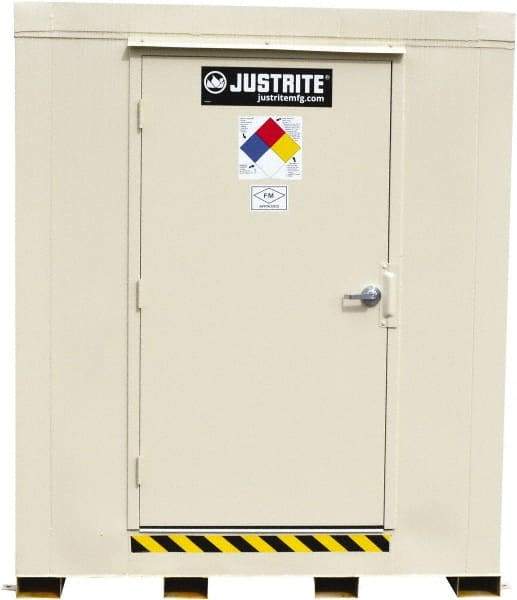 Justrite - 12 Drum, 221 Gal Sump Capacity, Locker - 7.33' Long x 10' Wide x 8.08' High, Galvanized Steel - Top Tool & Supply