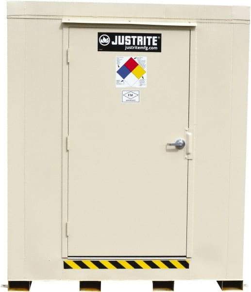 Justrite - 4 Drum, 80 Gal Sump Capacity, Locker - 6' Long x 5-1/2' Wide x 6.25' High, Galvanized Steel - Top Tool & Supply