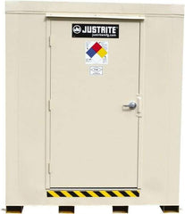 Justrite - 12 Drum, 205 Gal Sump Capacity, Locker - 7.33' Long x 10' Wide x 8' High, Galvanized Steel - Top Tool & Supply