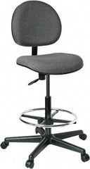 Bevco - 21 to 31" High Adjustable Height Swivel Stool - 27" Wide x 27" Deep, 100% Olefin Seat, Gray - Top Tool & Supply