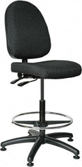 Bevco - 24 to 34" High Adjustable Height Swivel Stool - 27" Wide x 27" Deep, 100% Olefin Seat, Black - Top Tool & Supply