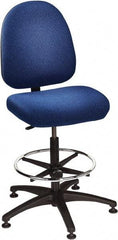 Bevco - 24 to 34" High Adjustable Height Swivel Stool - 27" Wide x 27" Deep, 100% Olefin Seat, Royal Blue - Top Tool & Supply