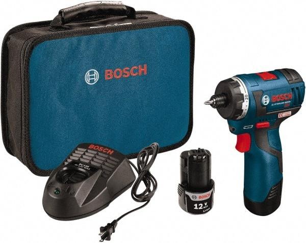 Bosch - 12 Volt 3/8" Chuck Pistol Grip Handle Cordless Drill - 0-400 & 0-1400 RPM, Reversible, 2 Lithium-Ion Batteries Included - Top Tool & Supply