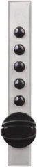 Kaba Access - 5/8 to 7/8" Door Thickness, Satin Chrome Pushbutton Knob Lockset - 1 Code, Zamak3, Key-in Lever Cylinder - Top Tool & Supply